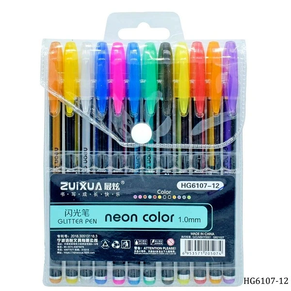 Neon Color 1.0mm Gel Pen (12 Color Set)