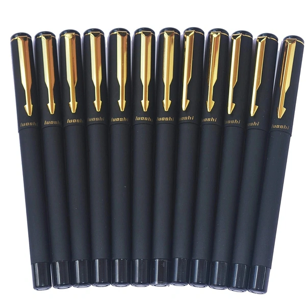 0.7mm Roller Gel Pen Luoshi (12pc) - Black
