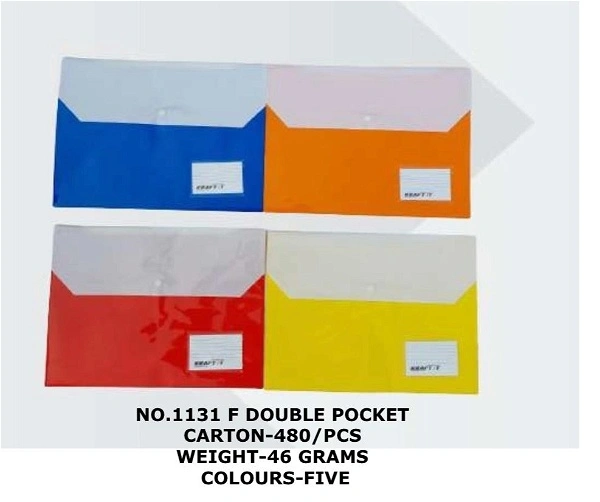 Button File Double Pocket No-1131 (12pc Pack)