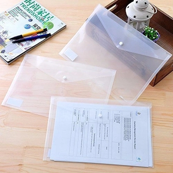 Button File Transparent Clear 14 Mic (20pc Pack)