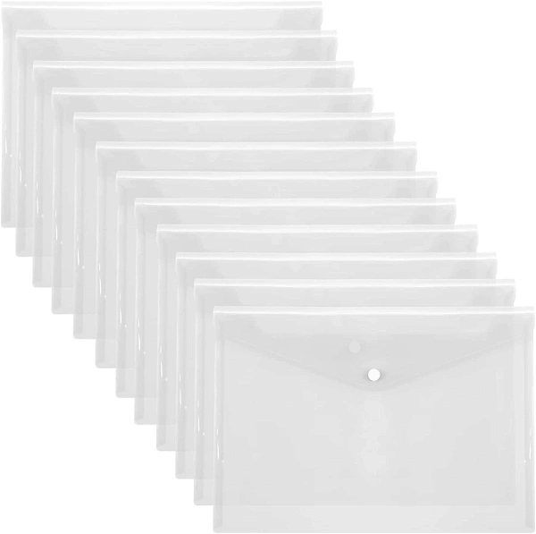 Button File Transparent Clear 14 Mic (20pc Pack)