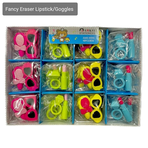 Fancy Eraser LipStick/Goggles (48pc Pack)
