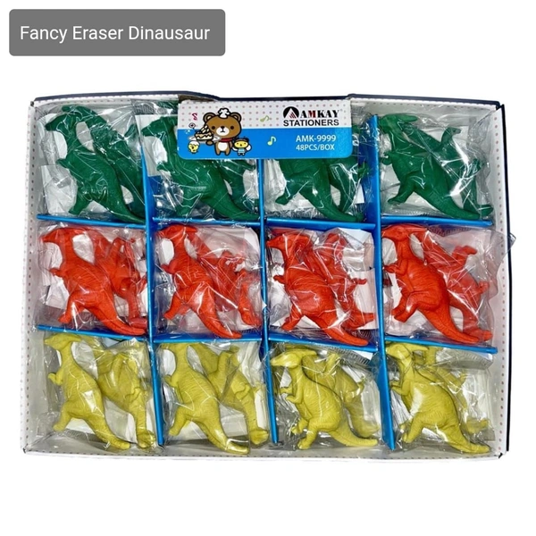 Fancy Eraser Dinausaur (48pc Pack)