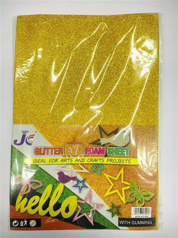 Glitter Foam Sheet A4 Gumming 10 Sheets (Golden)