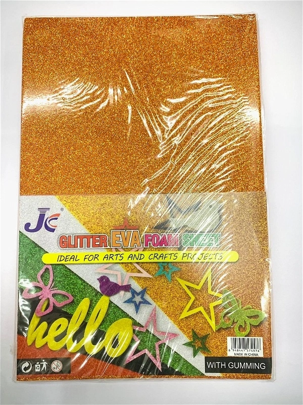 Glitter Foam Sheet A4 Gumming 10 Sheets (Orange)