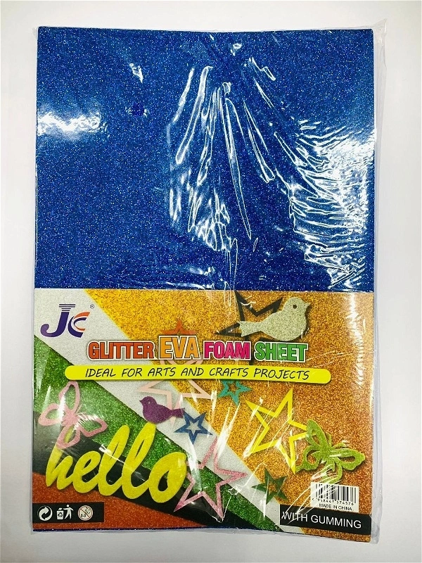 Glitter Foam Sheet A4 Gumming 10 Sheets (Navy Blue)