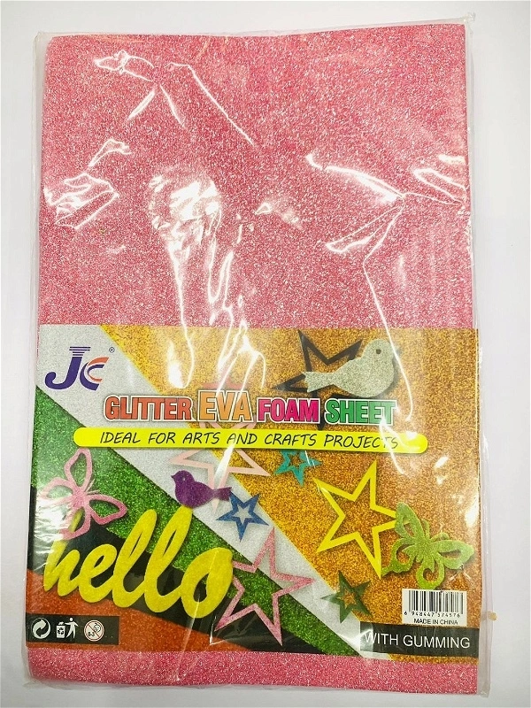 Glitter Foam Sheet A4 Gumming 10 Sheets (Light Pink)