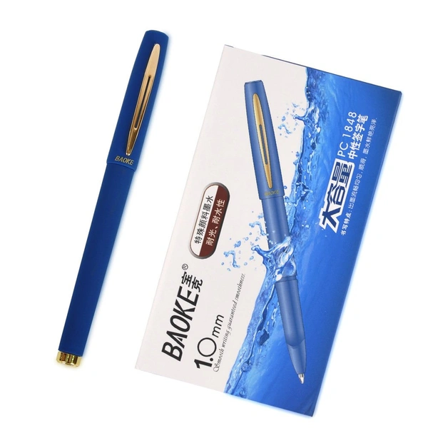 Baoke 1.0mm Roller Gel Pen (12pc Pack) - Blue