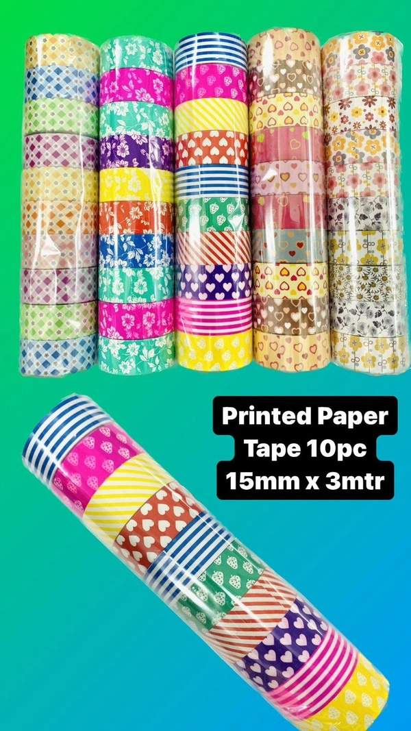 Printed Paper Tape Mix Designs (10pc Role)
