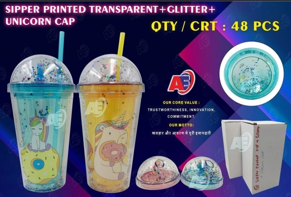 Unicorn Sipper Bottle (Glitter)