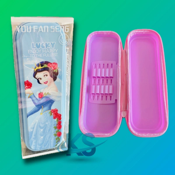 Hard Case Plastic Pouch W/Pen Holder - Snow White