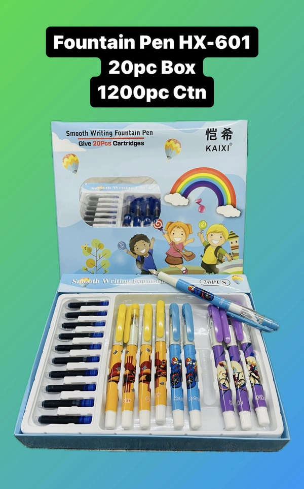 Fountain Roller Pen HX-601 (20pc) - Blue