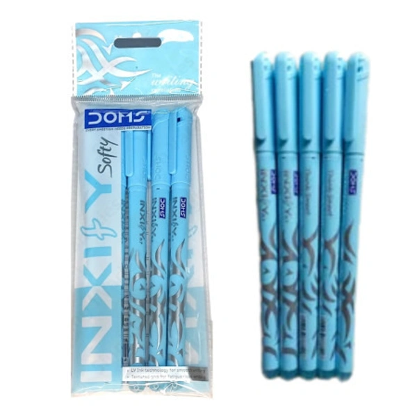 Doms Inxify Soft Ball Pen (5pc Pack) - Blue