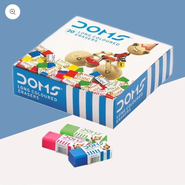 Doms Long Coloured Erasers 2 MRP (20pc Pack)