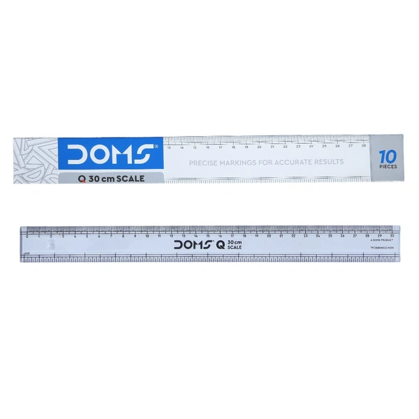 Doms Plastic Ruler Scale 30cm (10pc Pack)