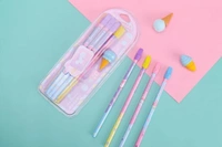 12pc Wooden Pencil W/Icecream Eraser Set