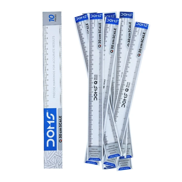 Doms Plastic Ruler Scale 30cm (10pc Pack)