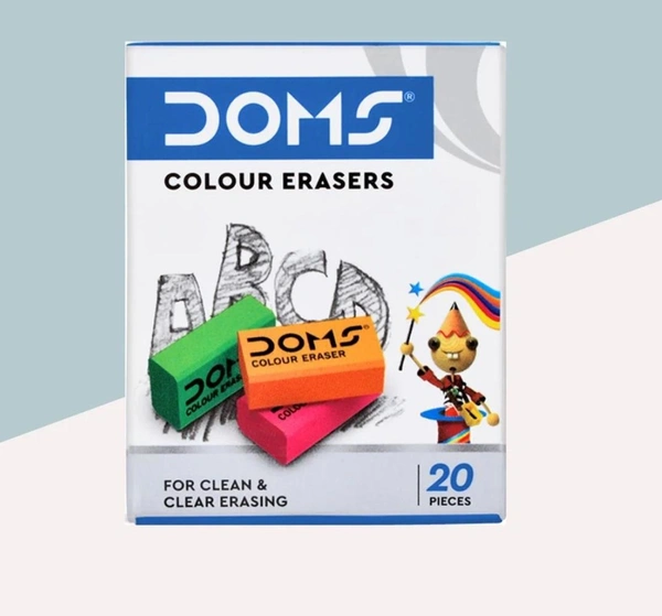 Doms Coloured Erasers Small 1 MRP (20pc Pack)