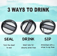 Tumbler Steel 1200ml Plain (Plastic Straw)