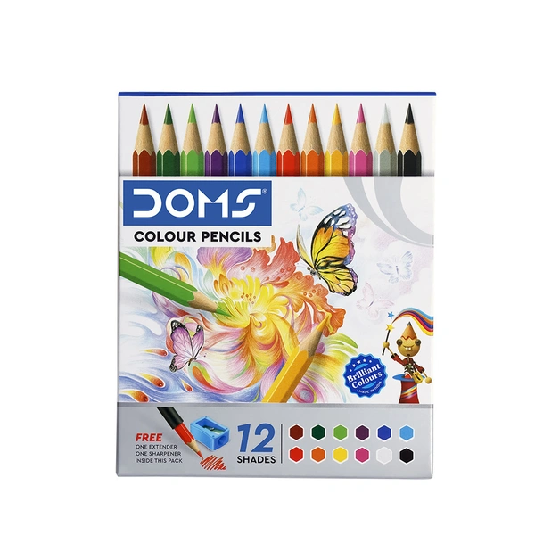 DOMS HSC 12 SHADES COLOUR PENCIL MRP-30