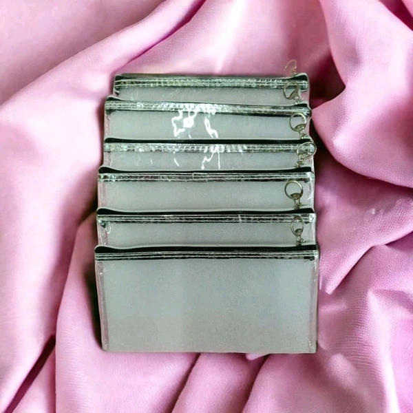 Pouch Flat Transparent Silver 1 Zip