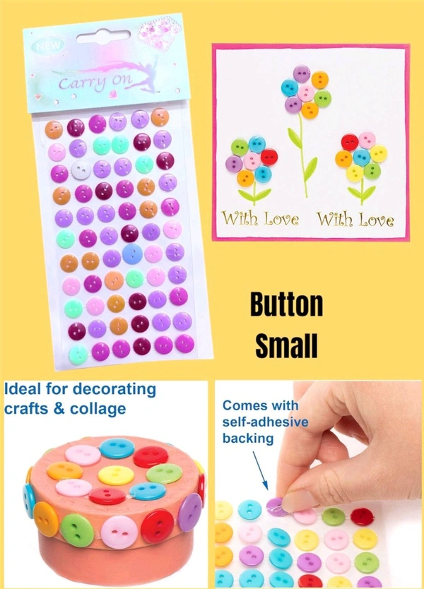 Button Sticker Beads (12pc Pack)