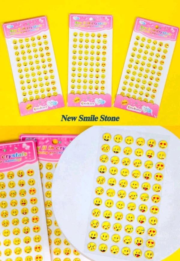 Smiley Big Sticker Beads Embossed (12pc)