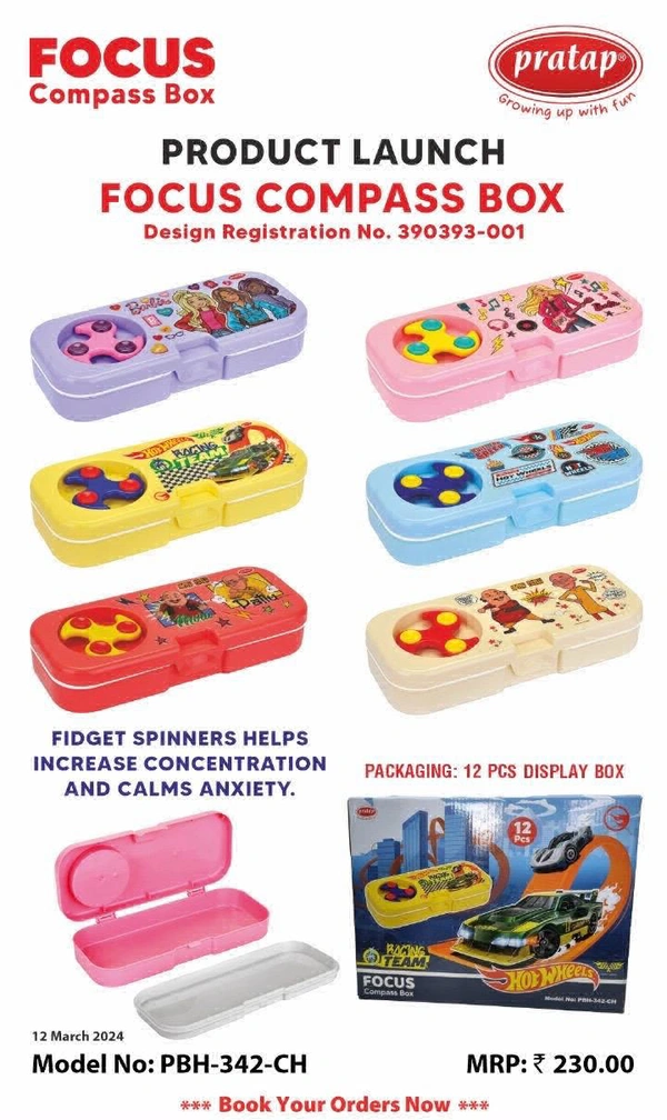 Pratap Focus Pencil Box (W/Spinner)