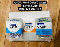 Premier U-Clip Multi Color Coated 33mm 50pc