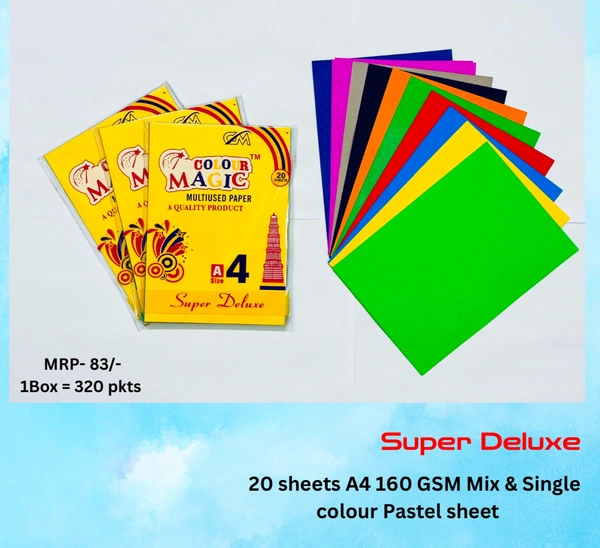Pastel Sheets A4 Color Card 160gsm (20Sheets) Mix