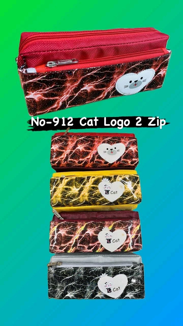 912 Cat Logo 2 Zip Pouch