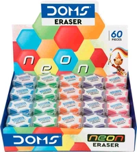 Doms Neon Hexa Dabbi Eraser (60pc Box)