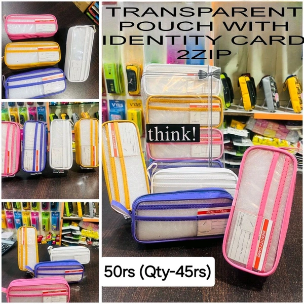 Pouch 2 Zip Trp With ID Card