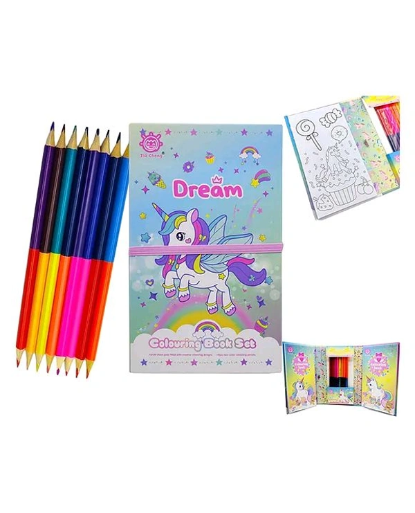 Color Book W/Pencil Color (Mix Designs)