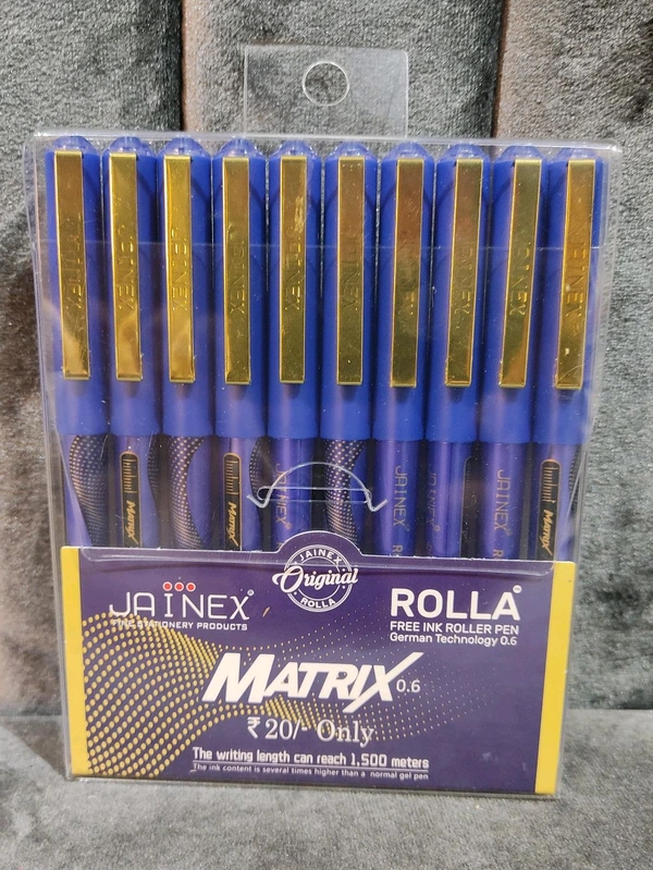 Jainex Matrix Roller Pen (10pc Pack) - Blue