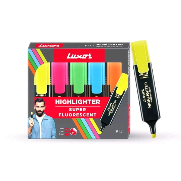 Luxor Highlighter Regular Assorted (5pc Pack)