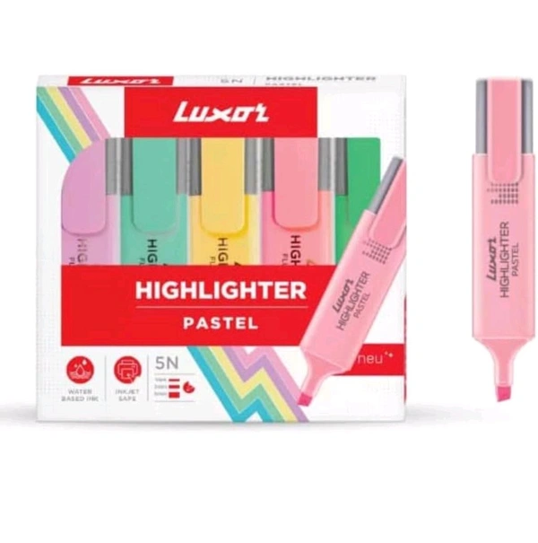 Luxor Highlighter Pastel Assorted (5pc Pack)