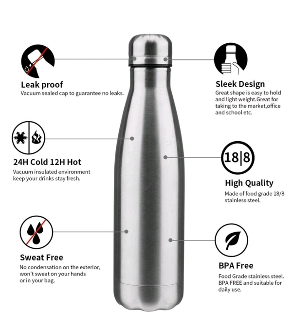 750ml Bottle Steel Cola Double Wall 12 HR Guarantee