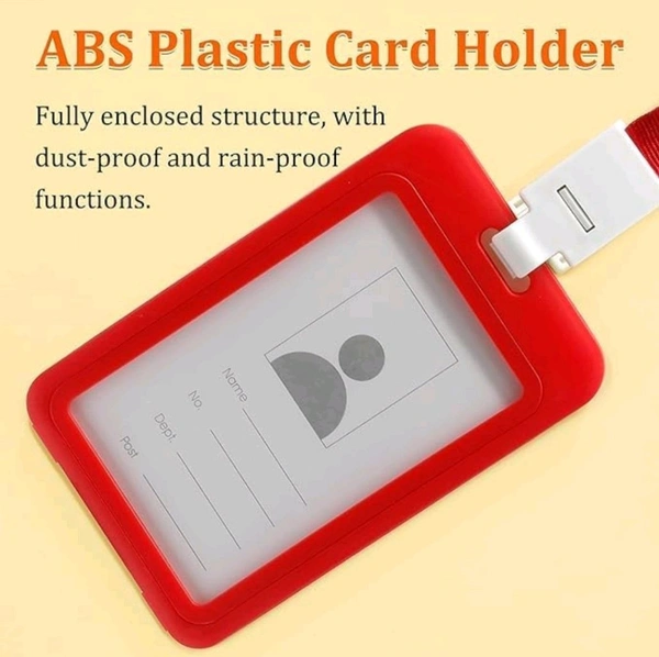 ID Card Holder Plastic 54x85mm V (10pc Pack) - Red