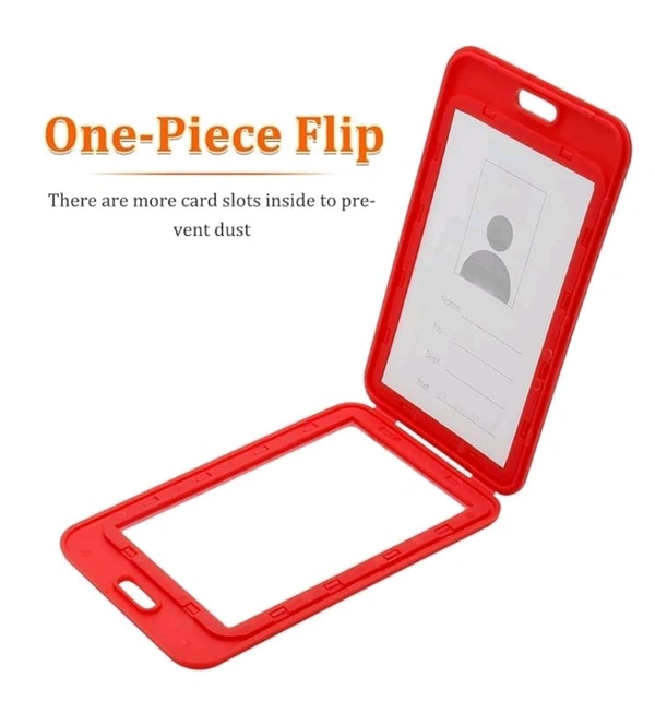 ID Card Holder Plastic 54x85mm V (10pc Pack) - Red