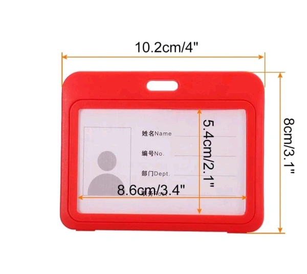 ID Card Holder 54x85mm H (10pc Pack) - Red
