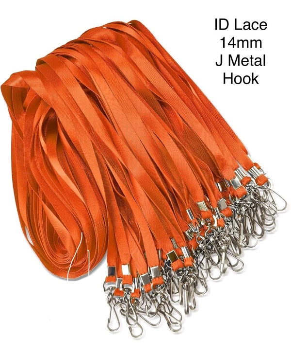 ID Lace Sartin 14mm J Metal Hook (100pc) - Orange