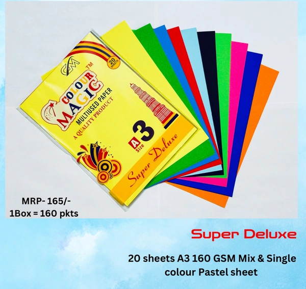 Pastel Sheets A3 Color Card 160gsm (20Sheets) Mix