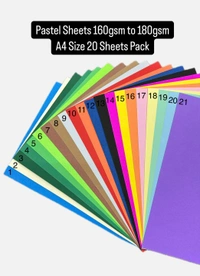 Pastel Sheets A4 Color Card 160gsm (20Sheets) - 7 Dark Brown