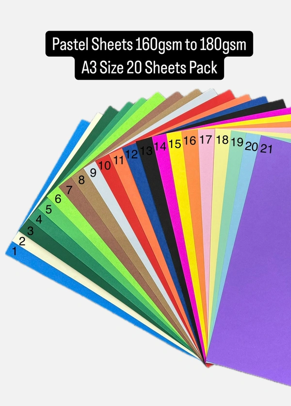Pastel Sheets A3 Color Card 160gsm (20Sheets) - 13 Black