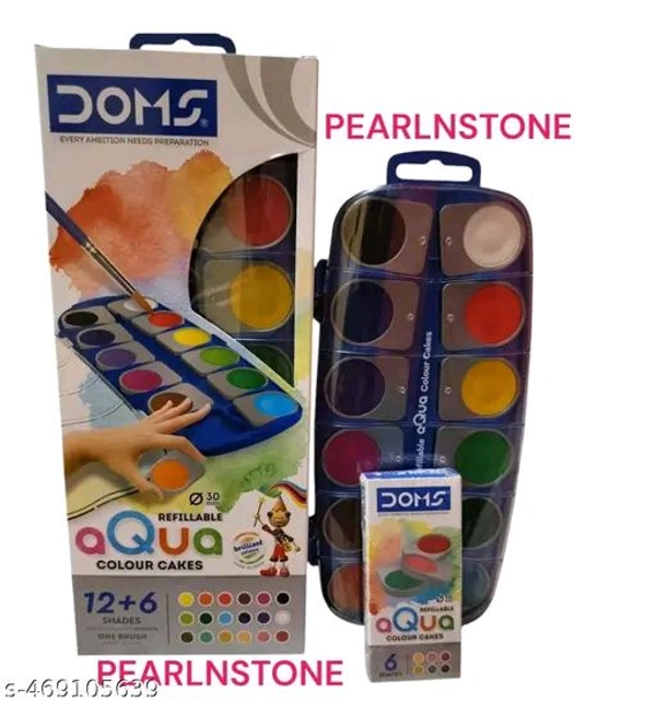 DOMS Aqua Water Colour Cake 12+6 Premium Grade Shades 150mrp