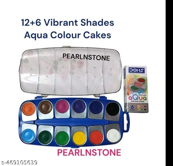 DOMS Aqua Water Colour Cake 12+6 Premium Grade Shades 150mrp