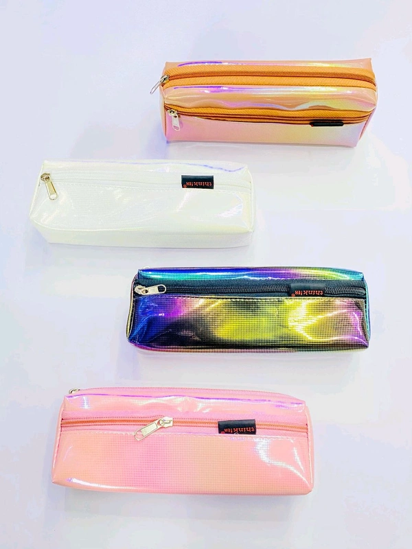 Pouch 2 Zip Rainbow Square