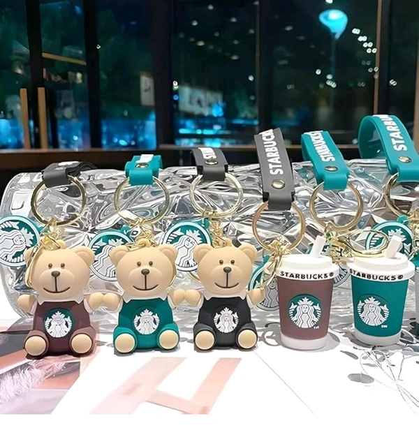 Starbucks Teddy PVC Jumbo 1st Keychain (Loose)