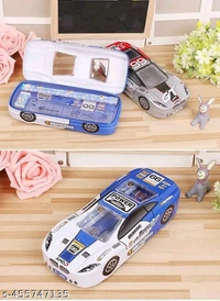B-586-15 Metal Car Pencil Box W/Stationery Set